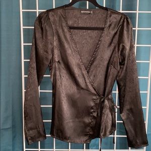 Silk-ish wrap shirt